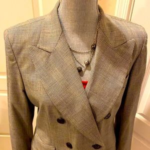 DKNY Double-breasted Glen Plaid Blazer